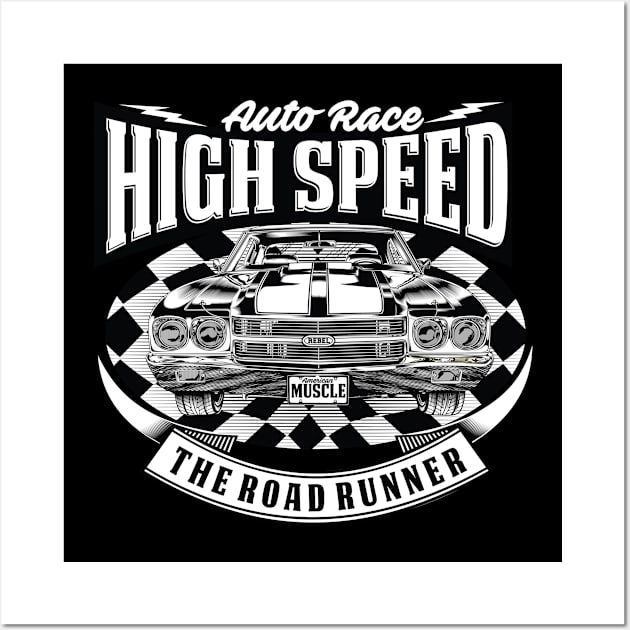 Auto race High speed Wall Art by Teefold